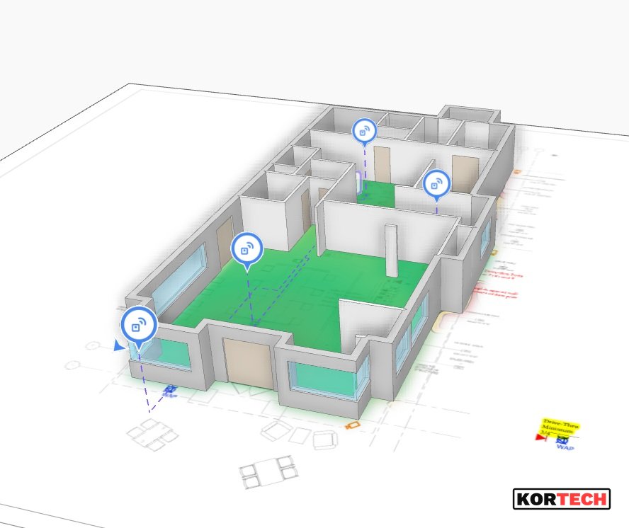 3D Wi-Fi coverage view of a suite
